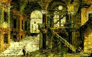 MARIESCHI, Michele trapphuset i ett renassanspalats France oil painting artist
